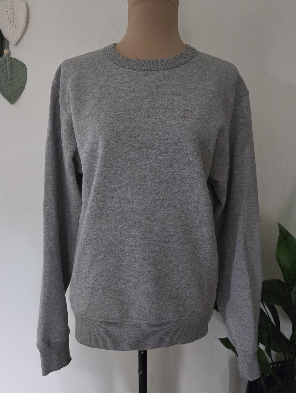 Champion Grey Crew Neck Sweater - Small